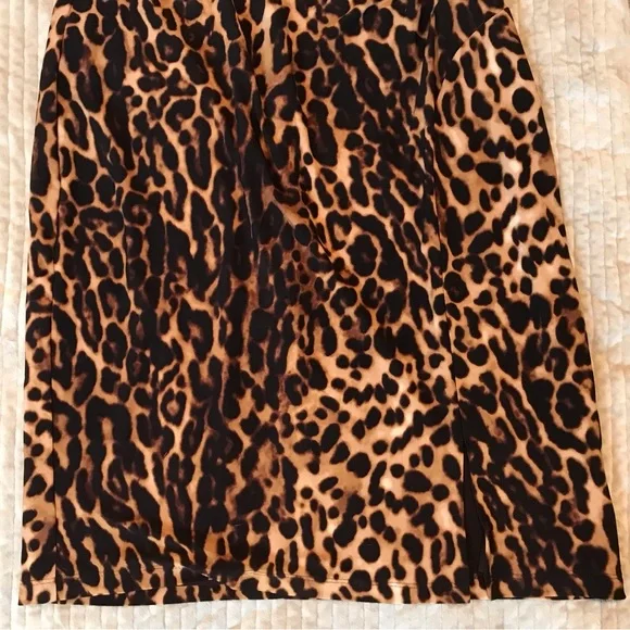 Ralph Lauren Leopard Print Keyhole Midi Dress - Picture 6 of 8